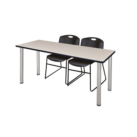 Kee Rectangle Tables > Training Tables > Kee Table & Chair Sets, 72 W, 24 L, 29 H, Maple MT7224PLBPCM44BK